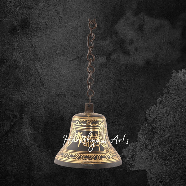 Brass Buddha Hanging Bell for Meditation and Spiritual Decor