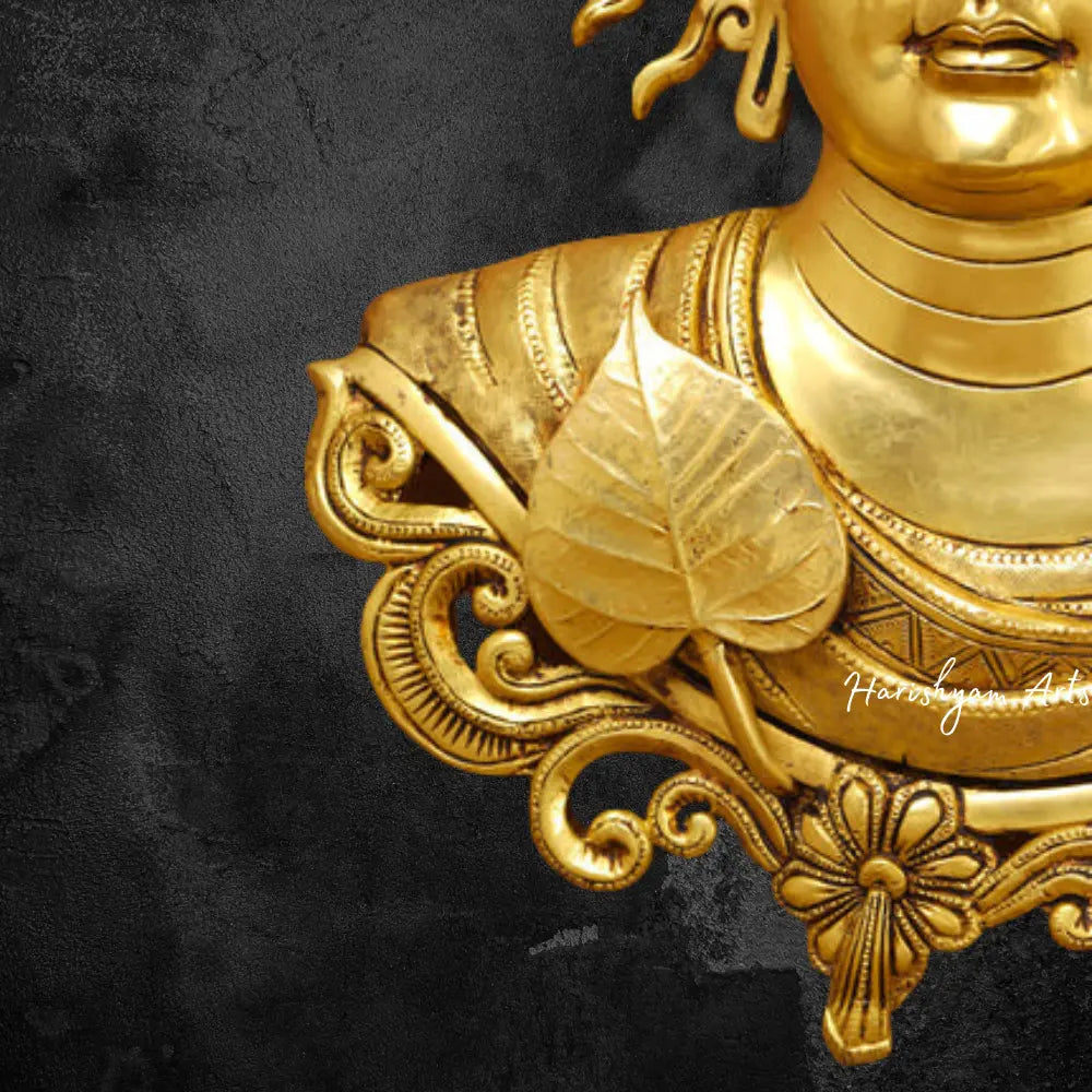 Brass Buddha Wall Art Piece 15.5"