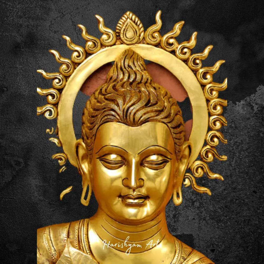 Brass Buddha Wall Art Piece 15.5"