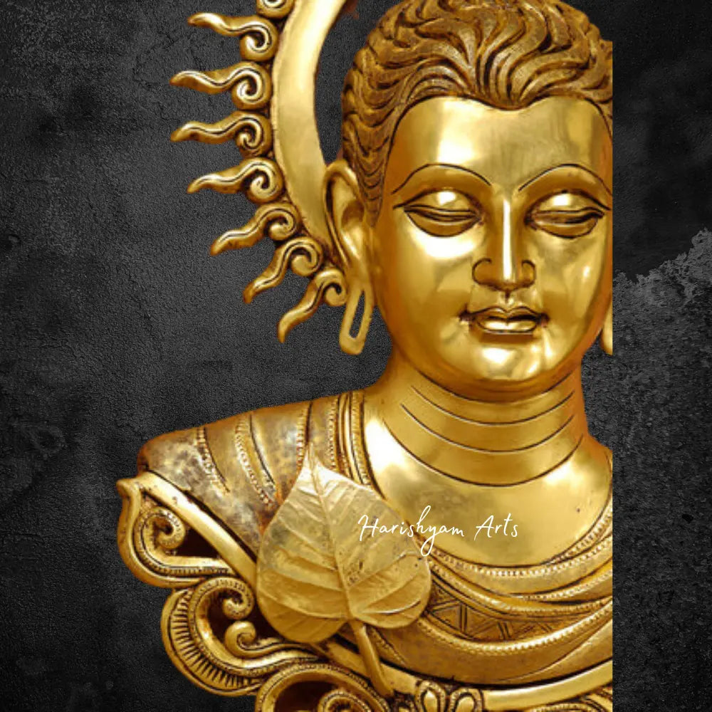 Brass Buddha Wall Art Piece 15.5"