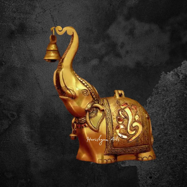 Brass Elephant Diya With Bell