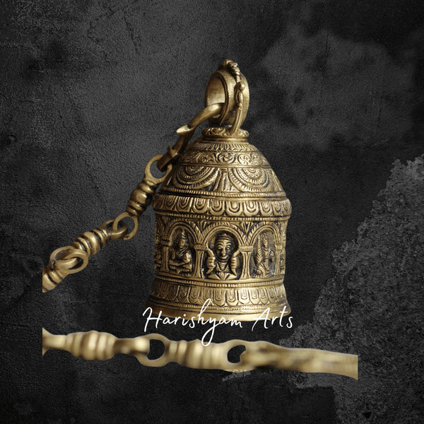 Brass Laxmi Temple Bell for Prosperity and Devotion