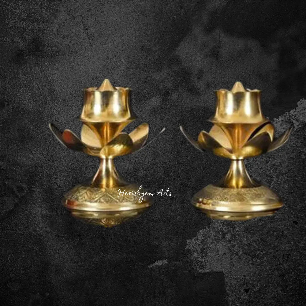 Brass Lotus Incense Holder Pair