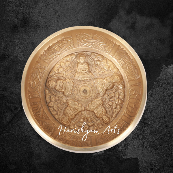 Brass Meditation Bowl with Wooden Mallet for Sound Healing