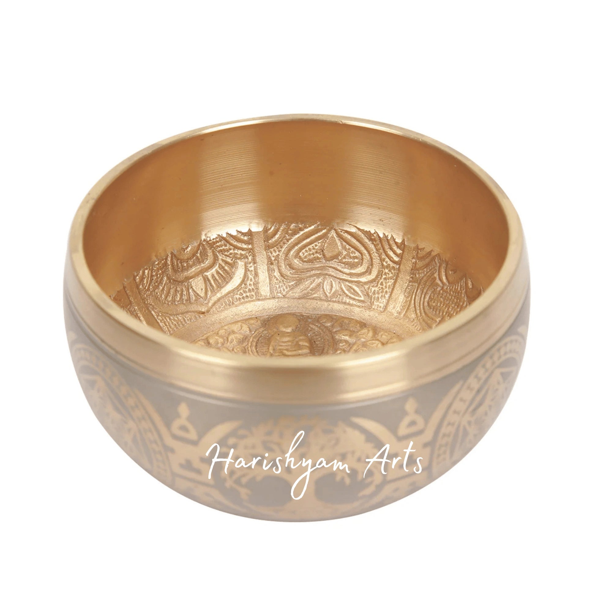 Brass Meditation Bowl with Wooden Mallet for Sound Healing