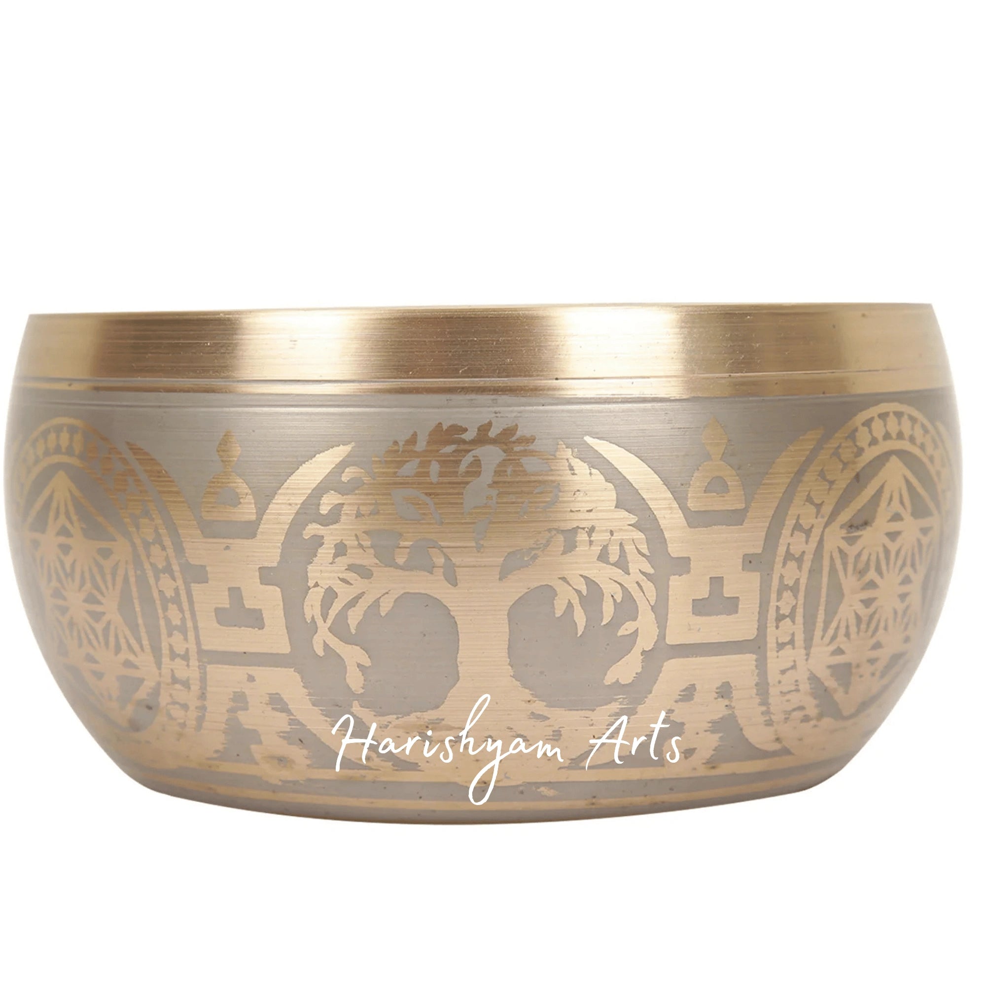 Brass Meditation Bowl with Wooden Mallet for Sound Healing