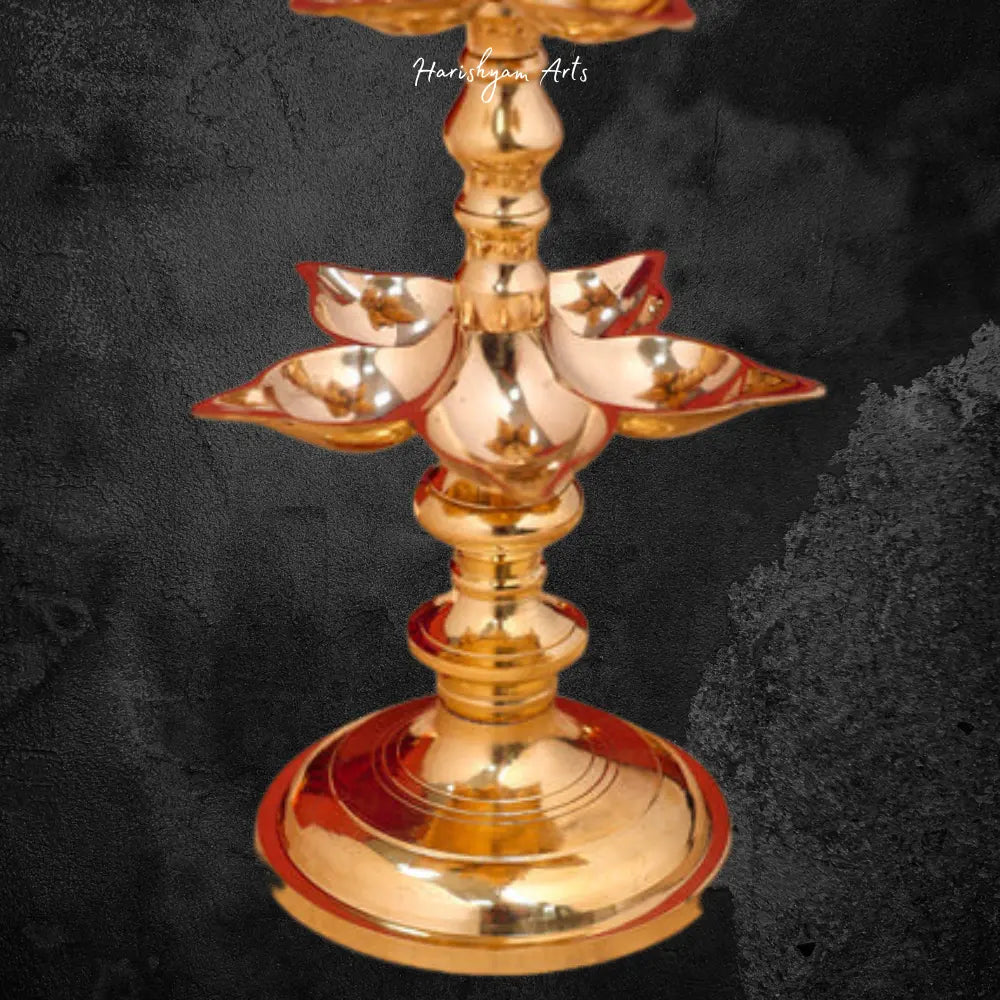 Brass Peacock Three-Tier Lamp