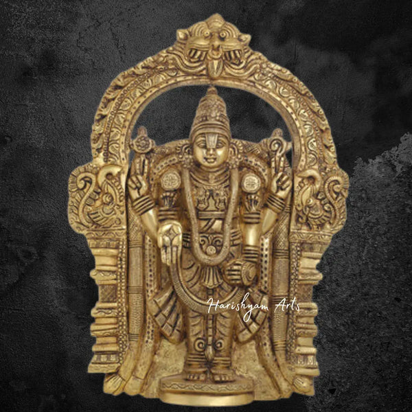 Brass Idol of Tirupati Balaji Venkateshwar (19.5 Inches)