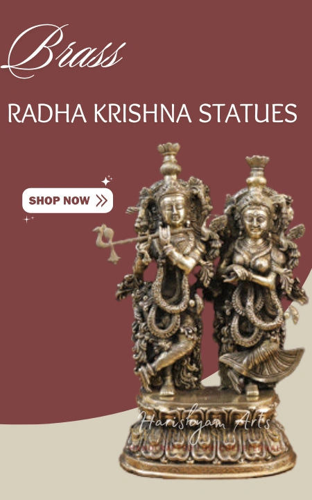 Brass Radha Krishna Statues