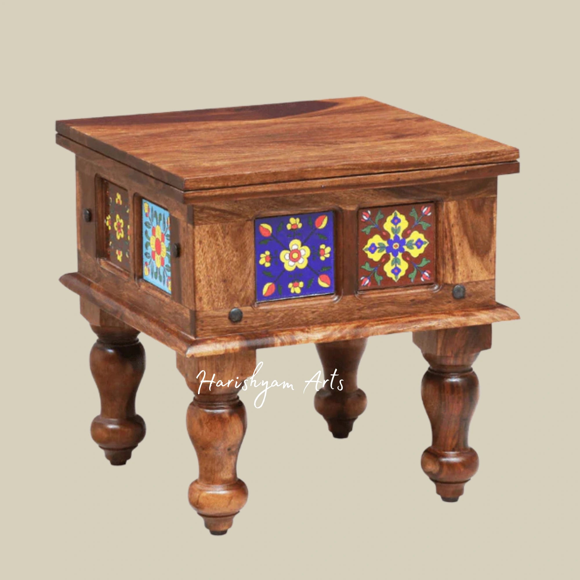 Brown Sheesham Wood Bedside Table