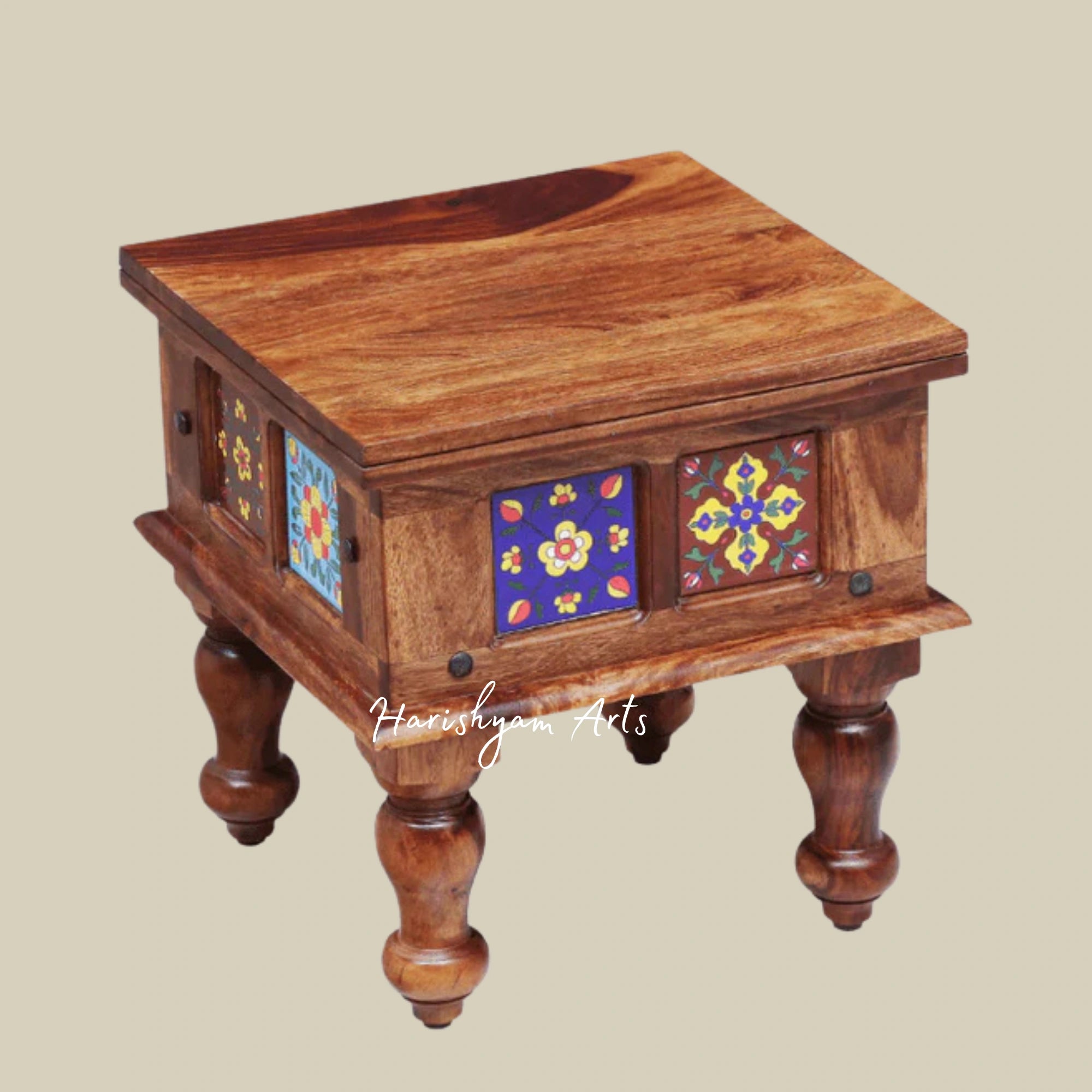 Brown Sheesham Wood Bedside Table