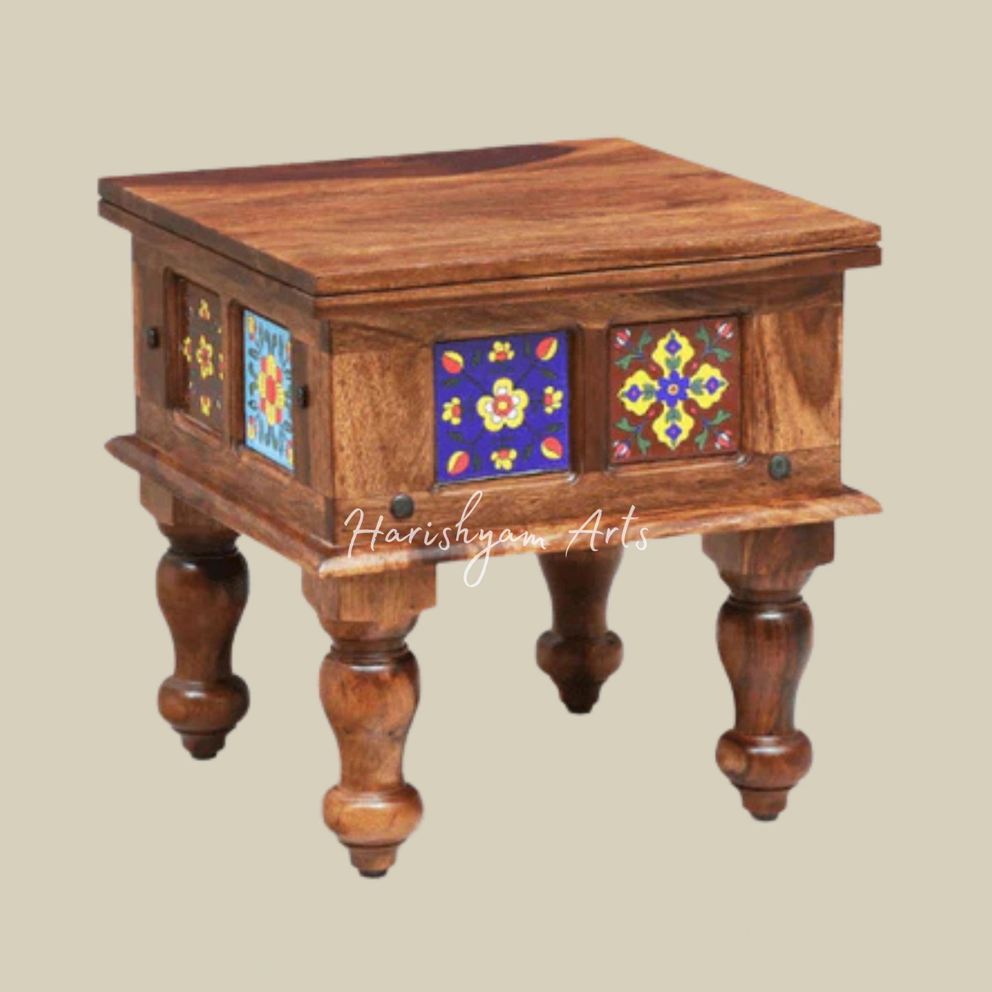 Brown Sheesham Wood Bedside Table