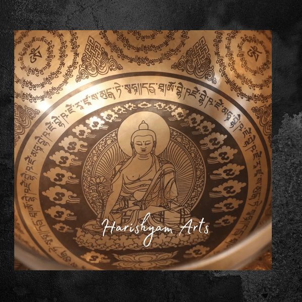Buddha Engraved Meditation Sound Bowl for Inner Peace