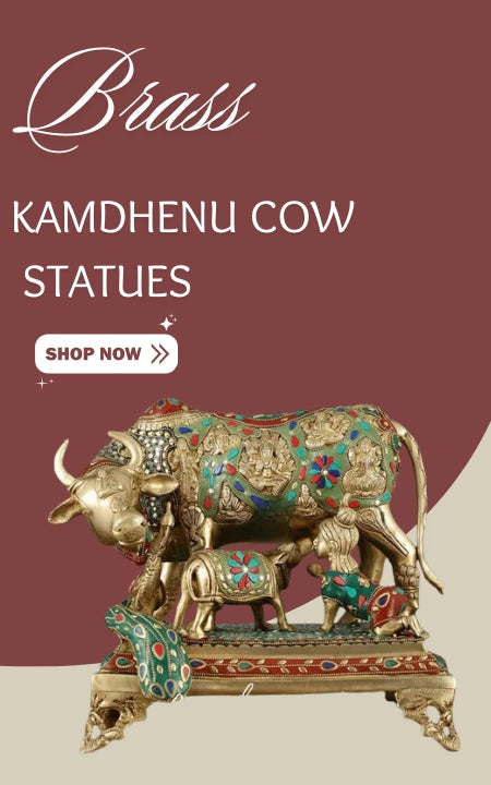 Brass kamdhenu Cow with Calf
