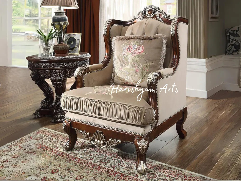 Burl Antique Silver Custom 2-Piece Sofa Set