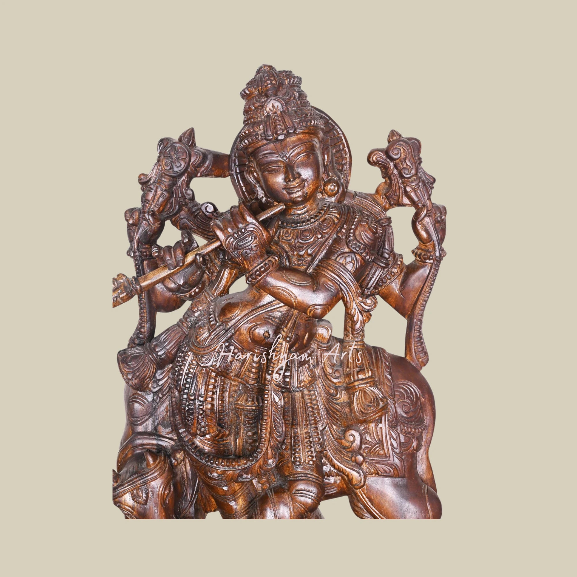 Buy 38" Wooden Krishna Idol Online2