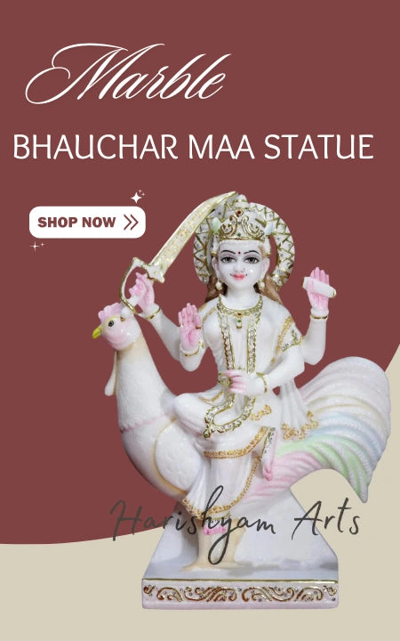 Marble Bhauchar Maa Marble Statue