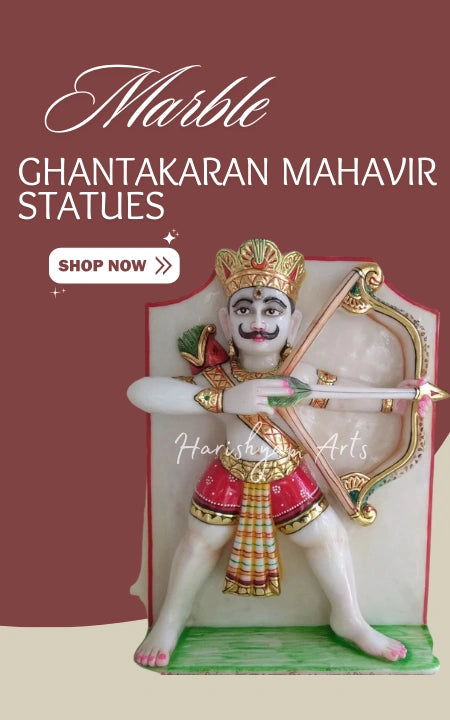 Marble Ghantakarna Mahavir Statues