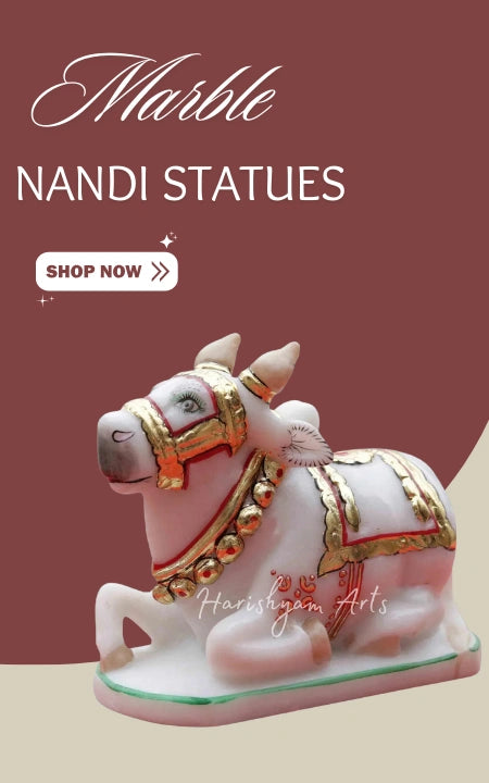 Marble Nandi Statues