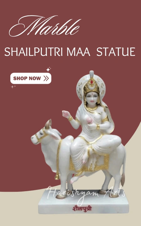 Marble Shailputri Maa Statue