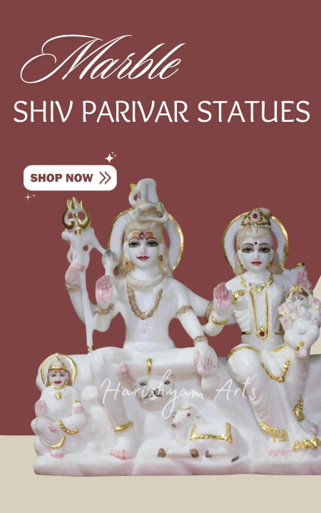 Marble Shiv Parivar Statues
