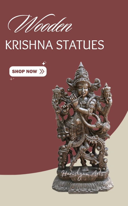 Wooden Krishna Statues