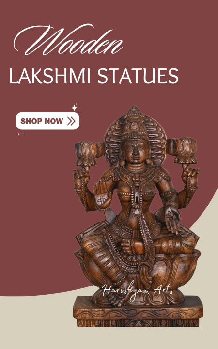 Wooden Lakshmi Statues