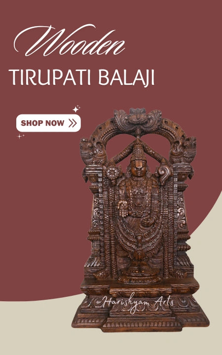 Wooden Tirupati Balaji Statues
