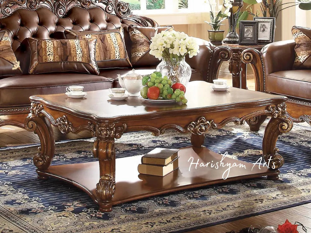 Cherrywood Carved 2-Piece Sofa Set