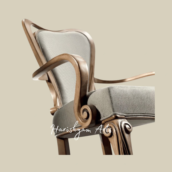 Classic Aristocrat Dining Chair in Ornate Wood and Upholstery