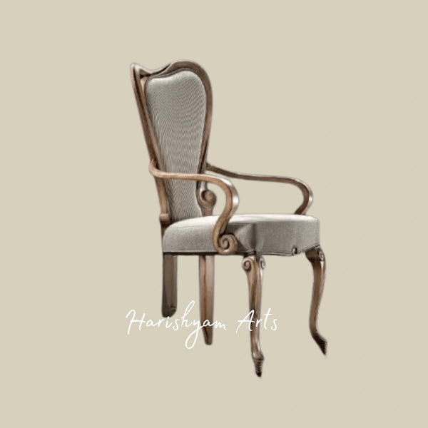 Classic Aristocrat Dining Chair in Ornate Wood and Upholstery