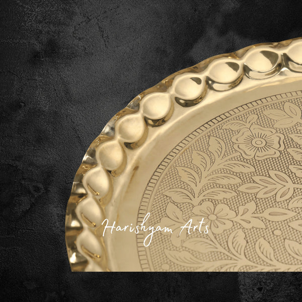 Classic Brass Pital Puja Thali for Traditional Worship Ceremonies