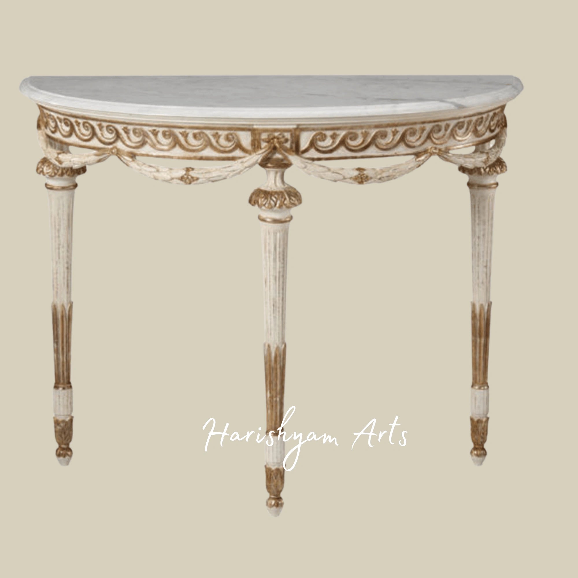 Classic Half-Moon Console Table for Living Room & Hallway1
