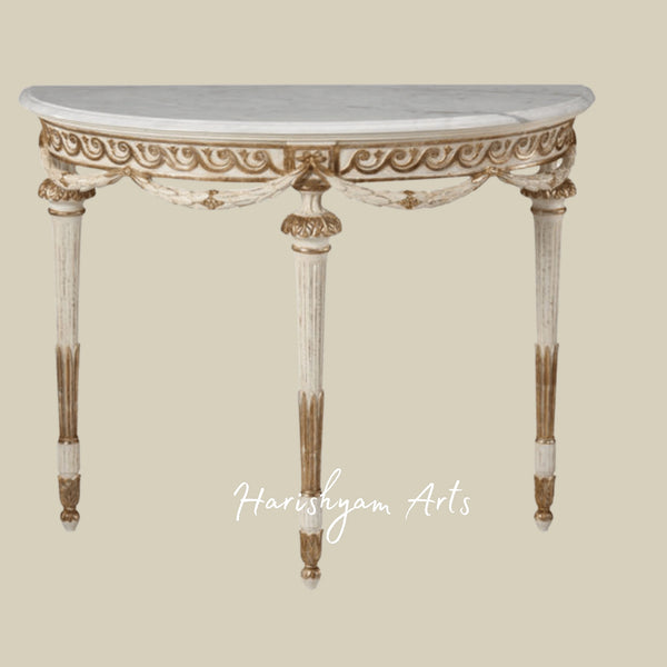 Classic Half-Moon Console Table for Living Room & Hallway