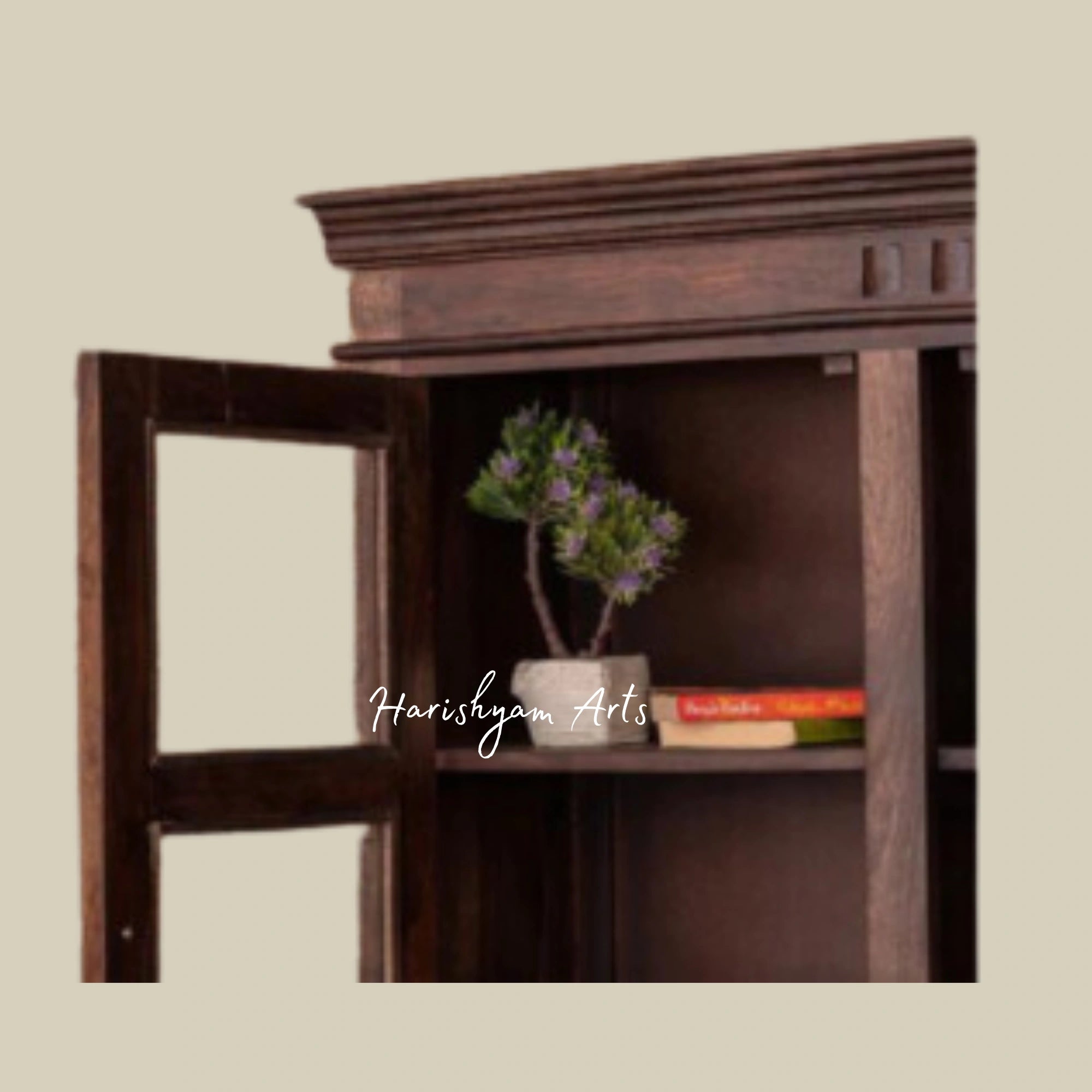 Classic Sheesham Wood Bar Cabinet in Walnut Finish