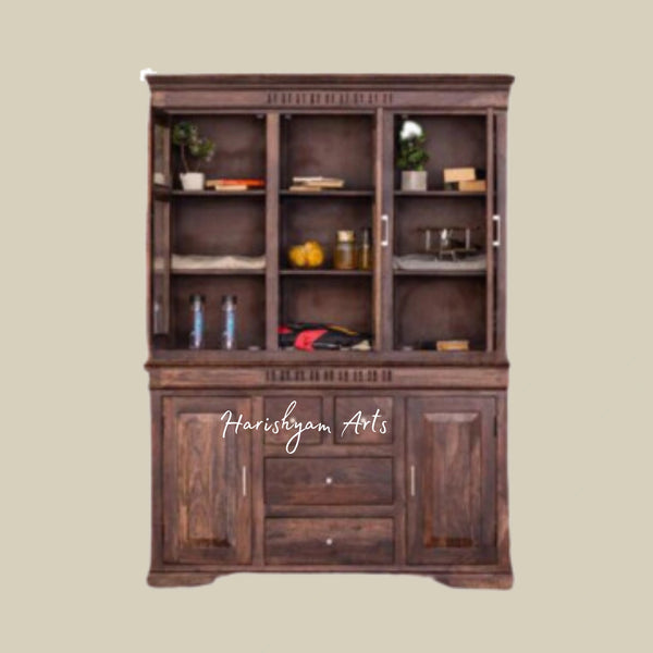 Classic Sheesham Wood Bar Cabinet in Walnut Finish