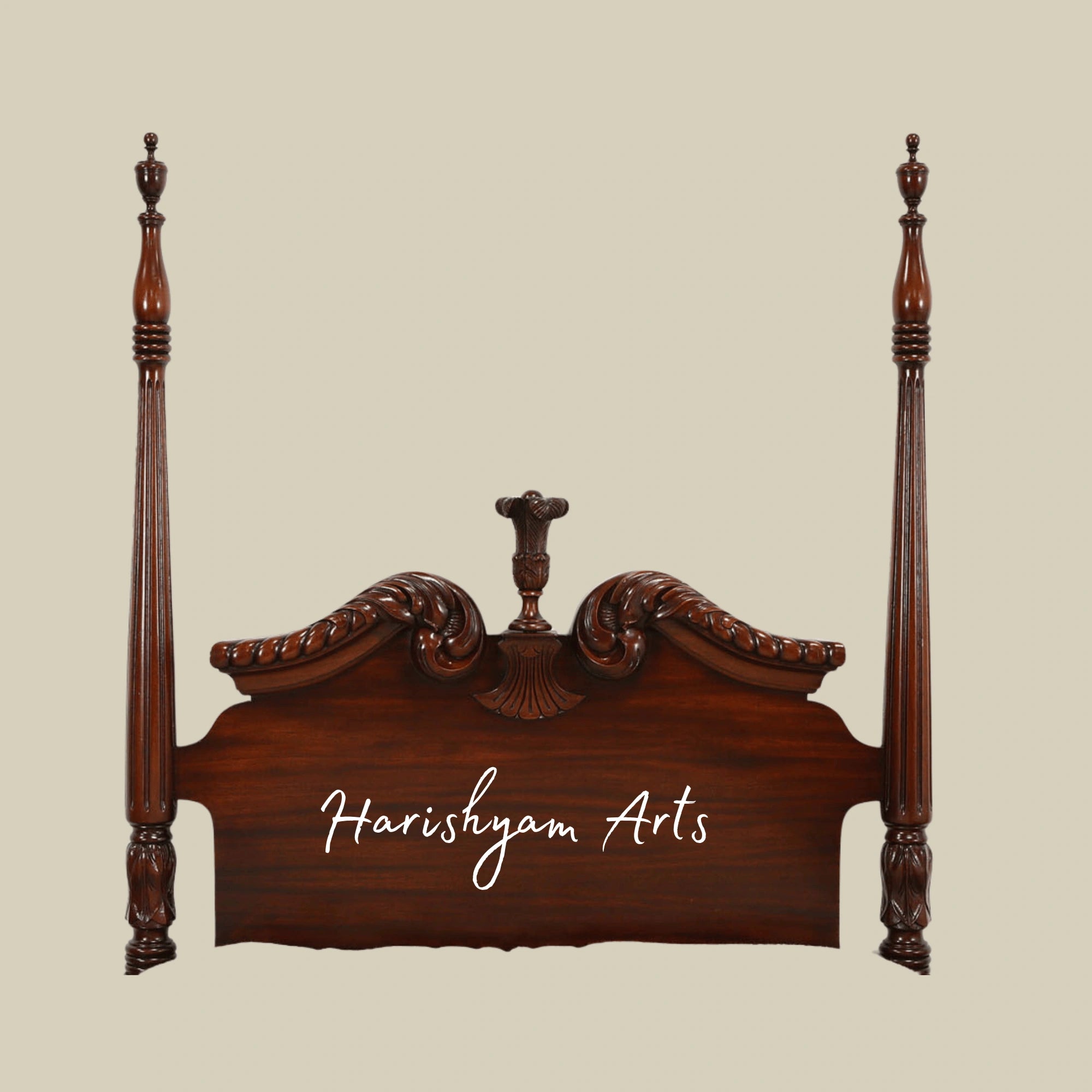 Classic Twin Four Poster Wooden Beds Handcrafted Design