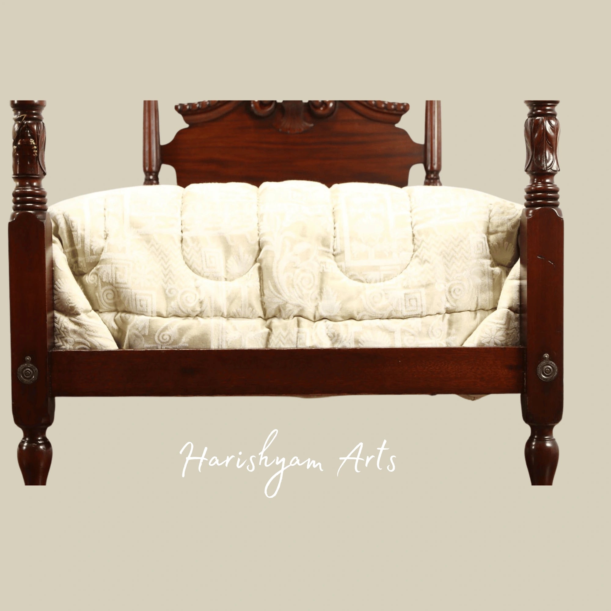 Classic Twin Four Poster Wooden Beds Handcrafted Design