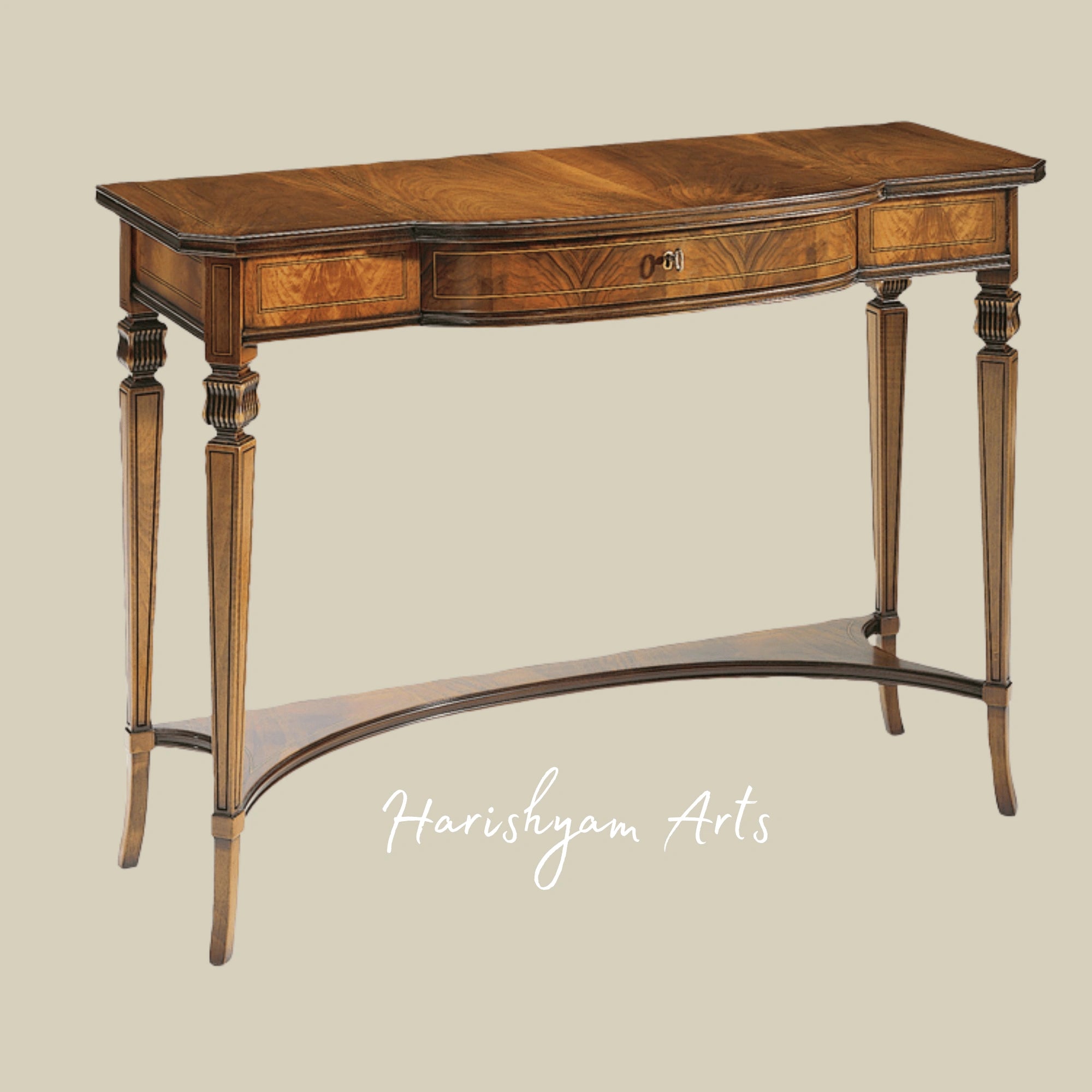 Classic Wooden Console Table with Storage DrawerClassic Wooden Console Table with Storage Drawer