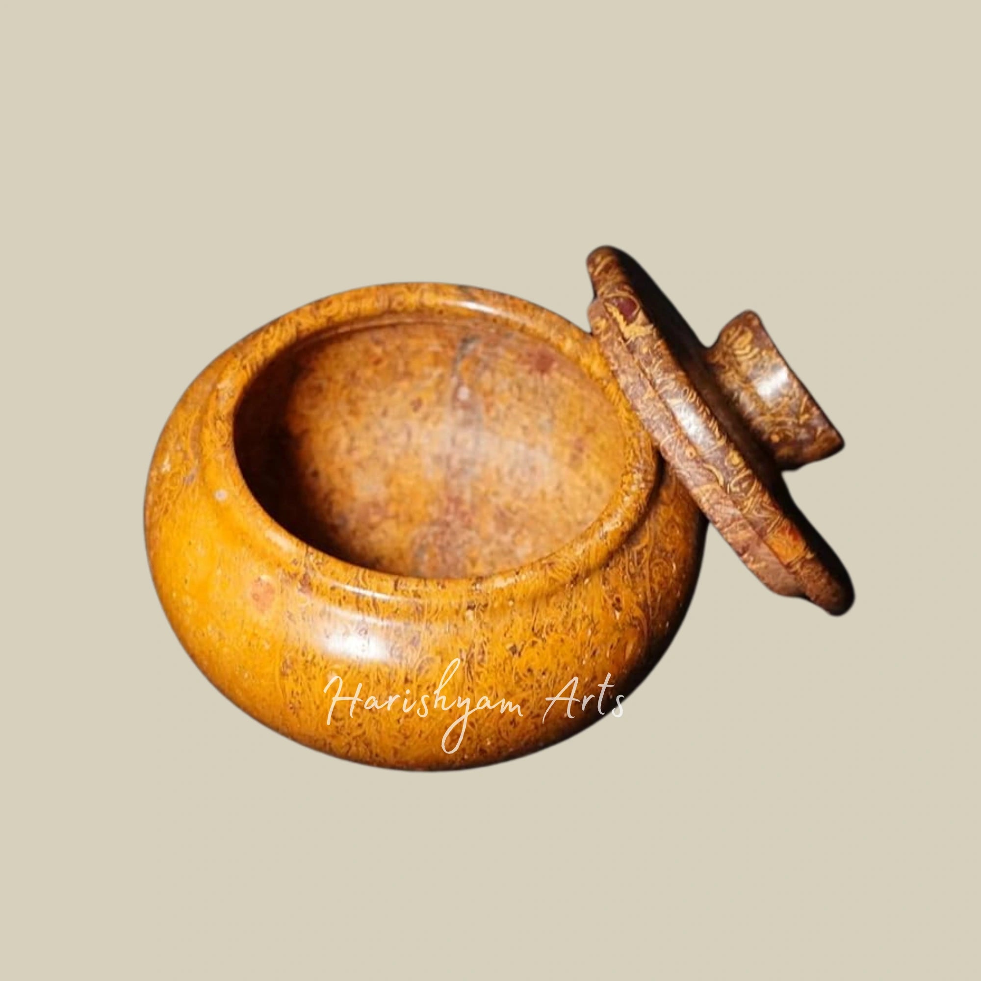 Compact Habur Stone Cooking Pot Chinkara Collection Handmade Desert Cookware Traditional Bowl 200ml