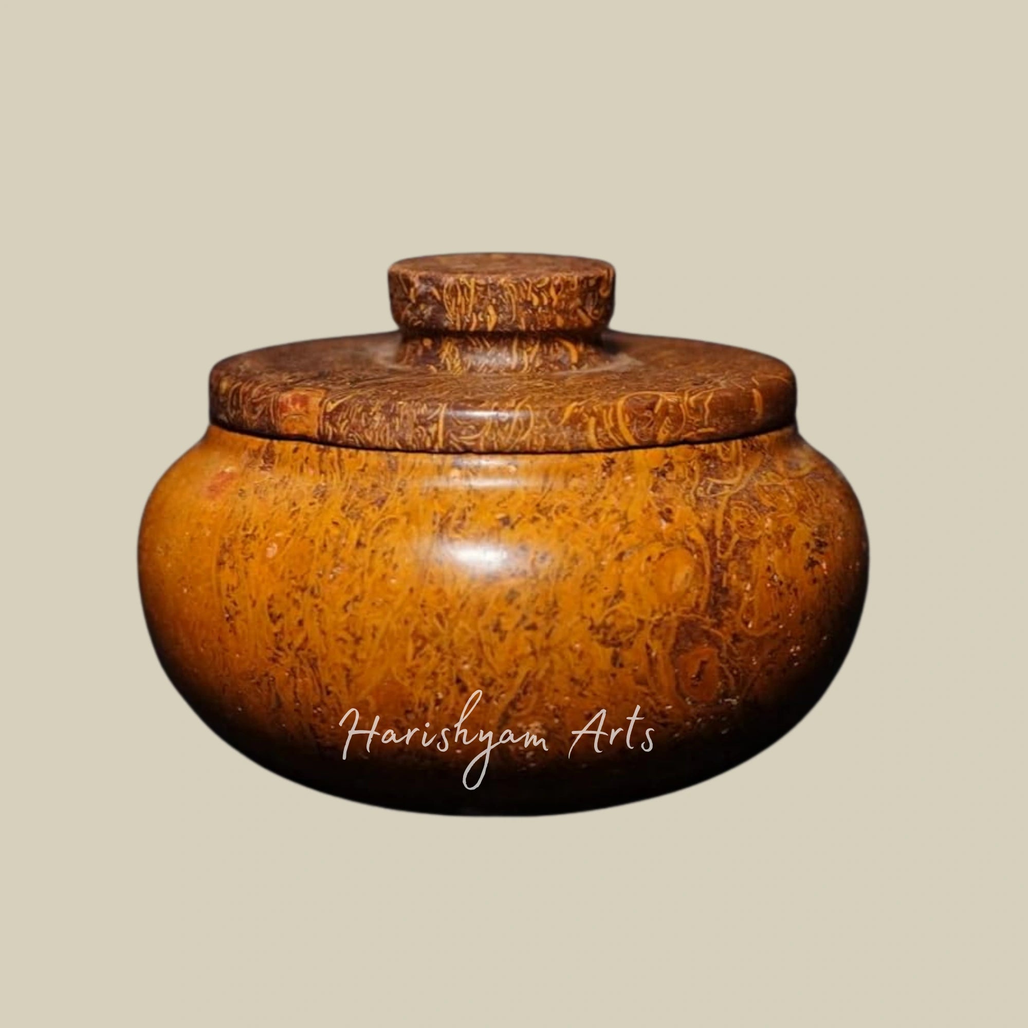 Compact Habur Stone Cooking Pot Chinkara Collection Handmade Desert Cookware Traditional Bowl 200ml