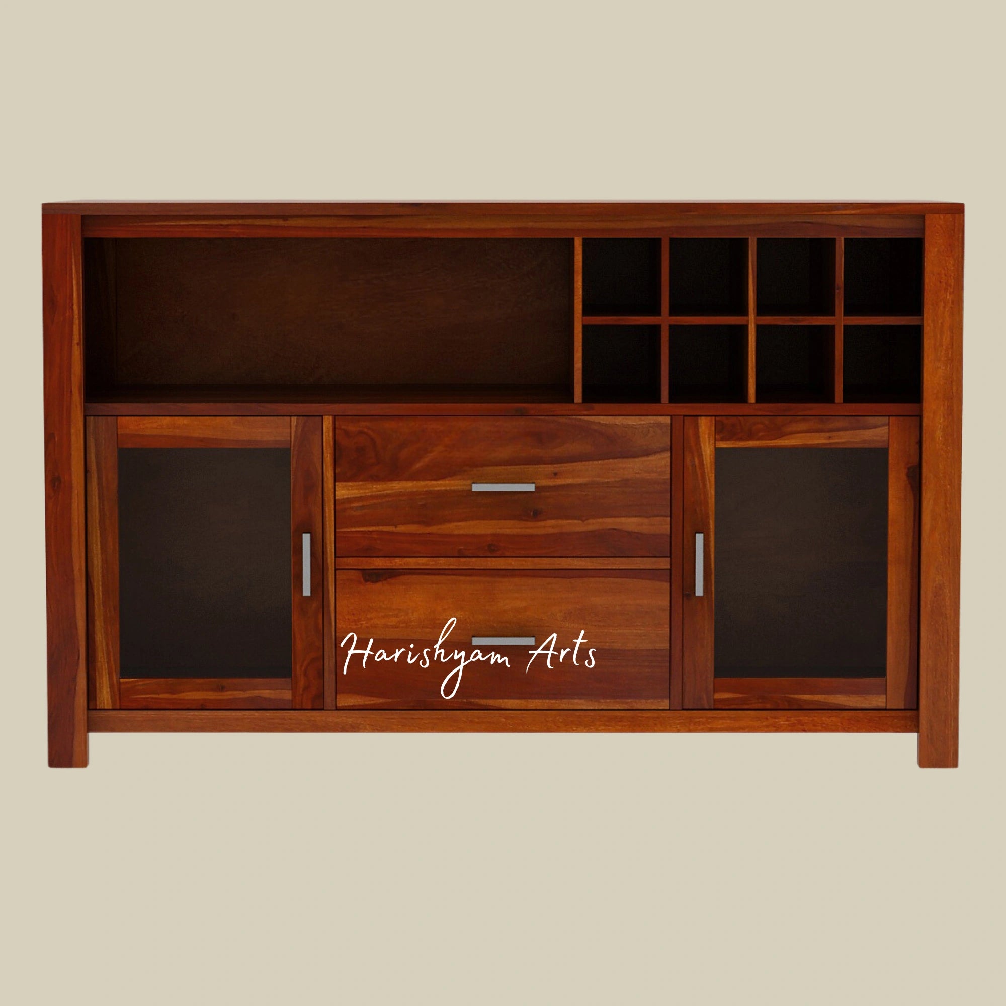 Compact Mini Bar Cabinet with Built-in Wine Rack