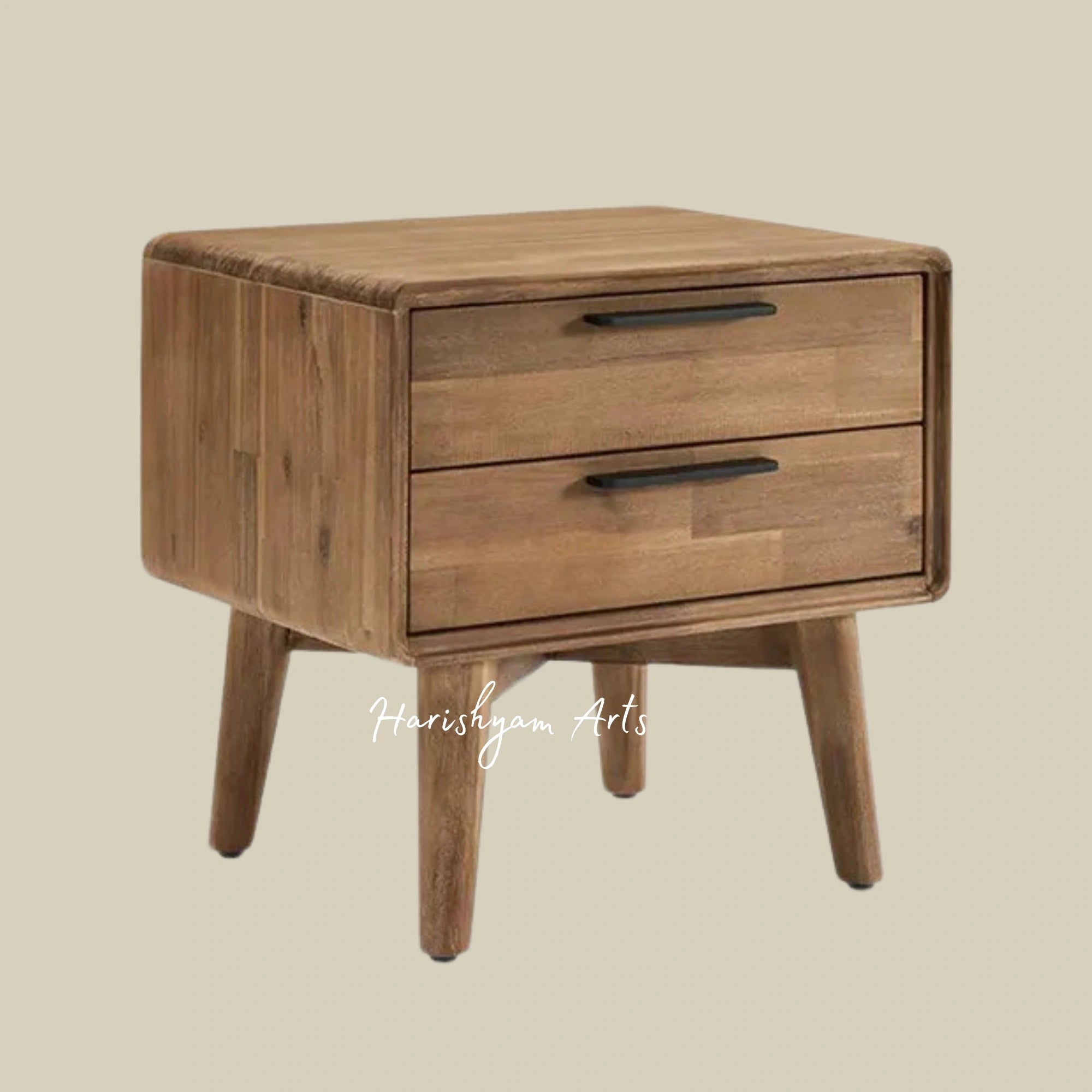 Compact Wooden Nightstand with Drawer