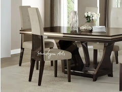 Contemporary 5-Piece High Gloss Wenge Dining Table Set