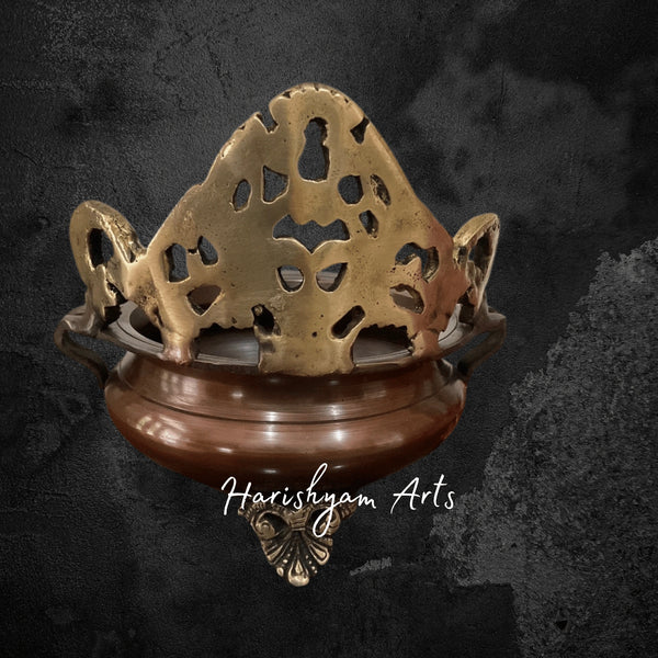 Copper-Finished Decorative Brass Urli for Traditional Centerpieces