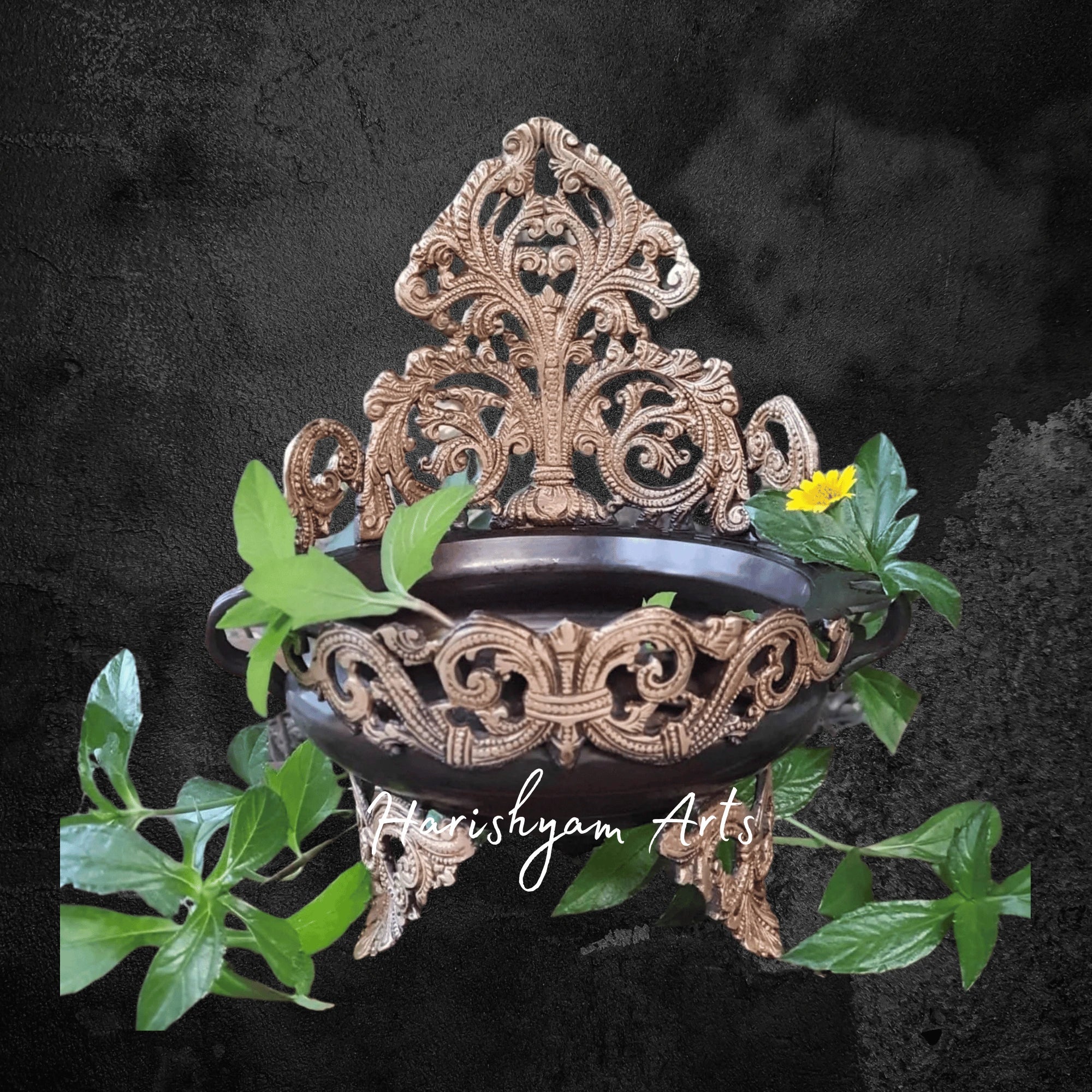 Copper Finish Brass Decorative Urli Bowl for Living Room Centerpiece