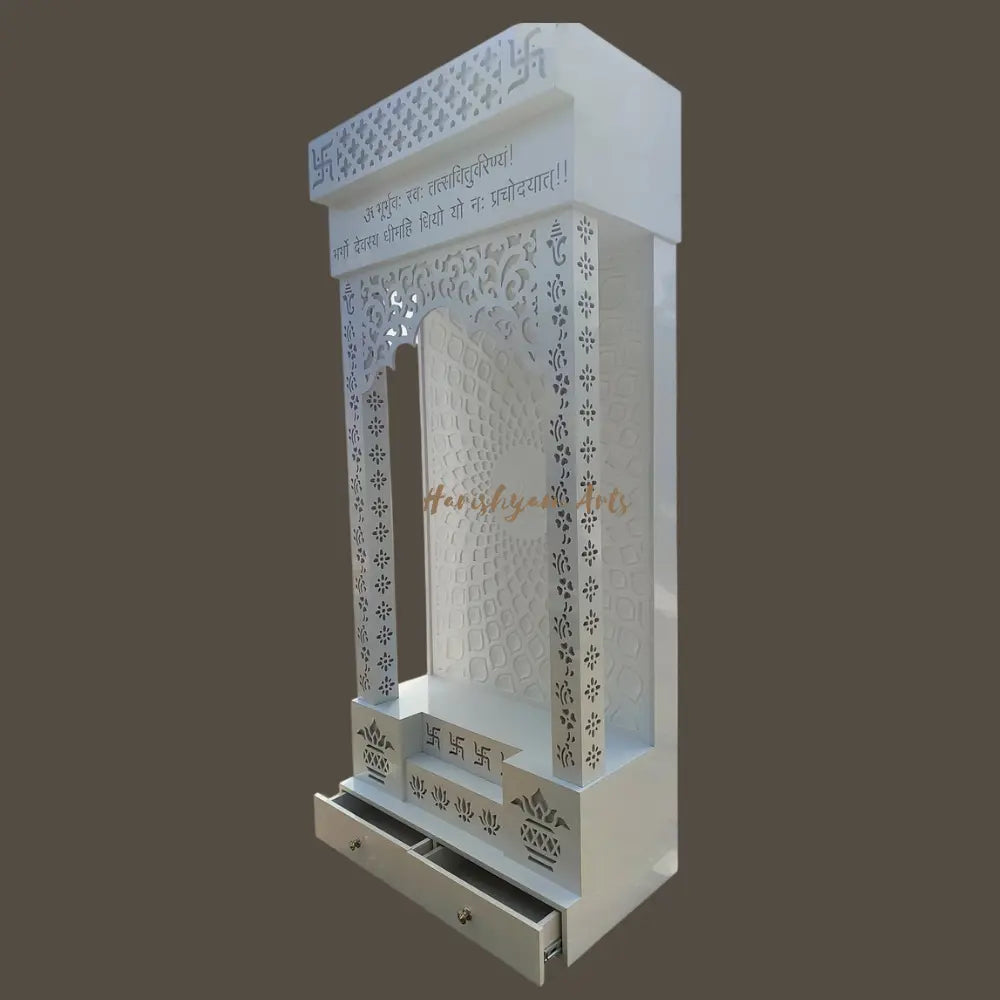 100" Corian Mandir Design with Lighted Om Panel