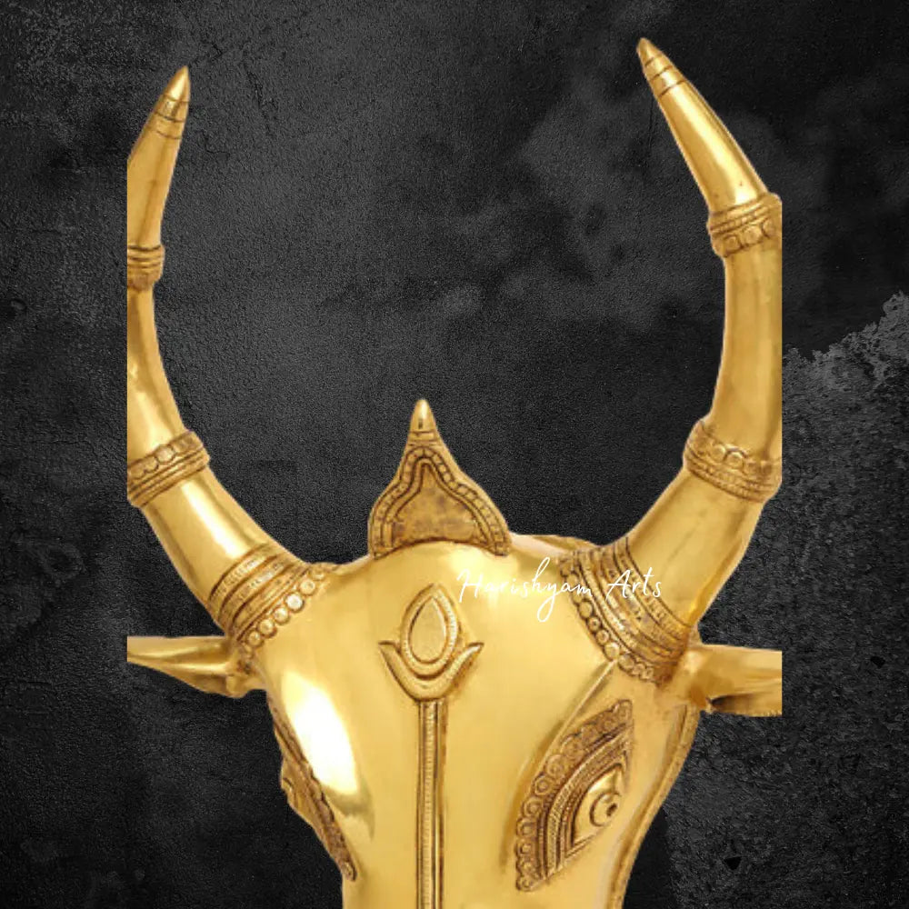 Brass Bull Head Wall Decor 18"