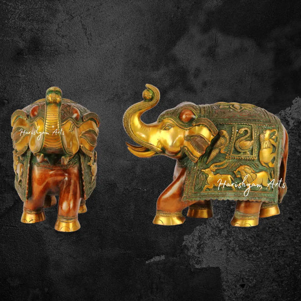 Brass Caparisoned Elephants (Pair)