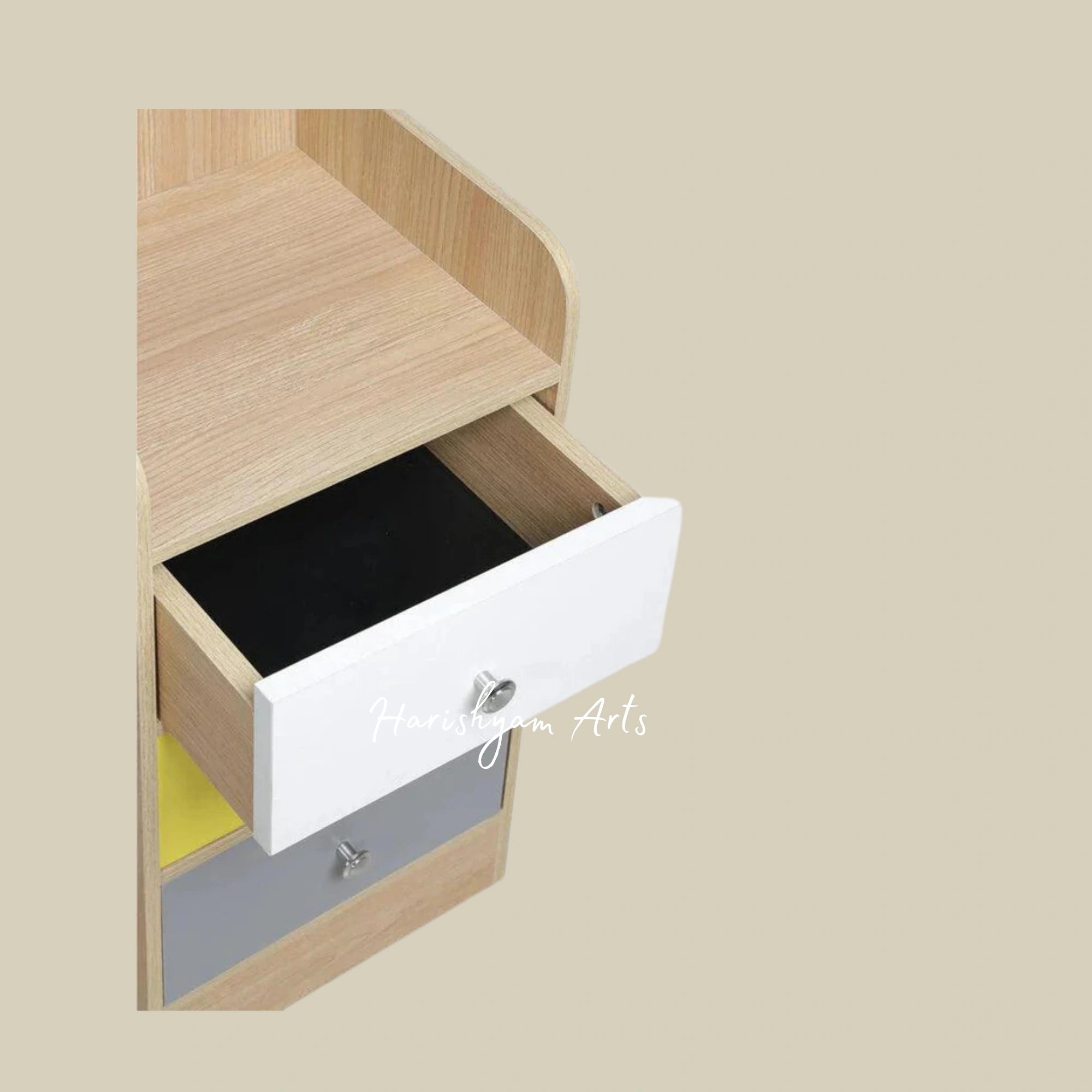 Dual-Tone Wooden Bedside Table